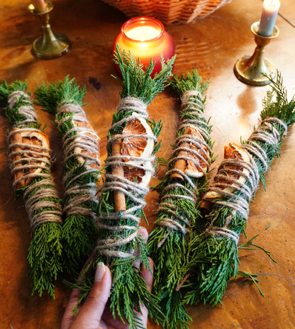 Winter Solstice Cedar Smudge Stick