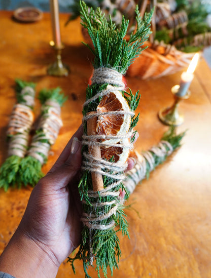 Winter Solstice Cedar Smudge Stick